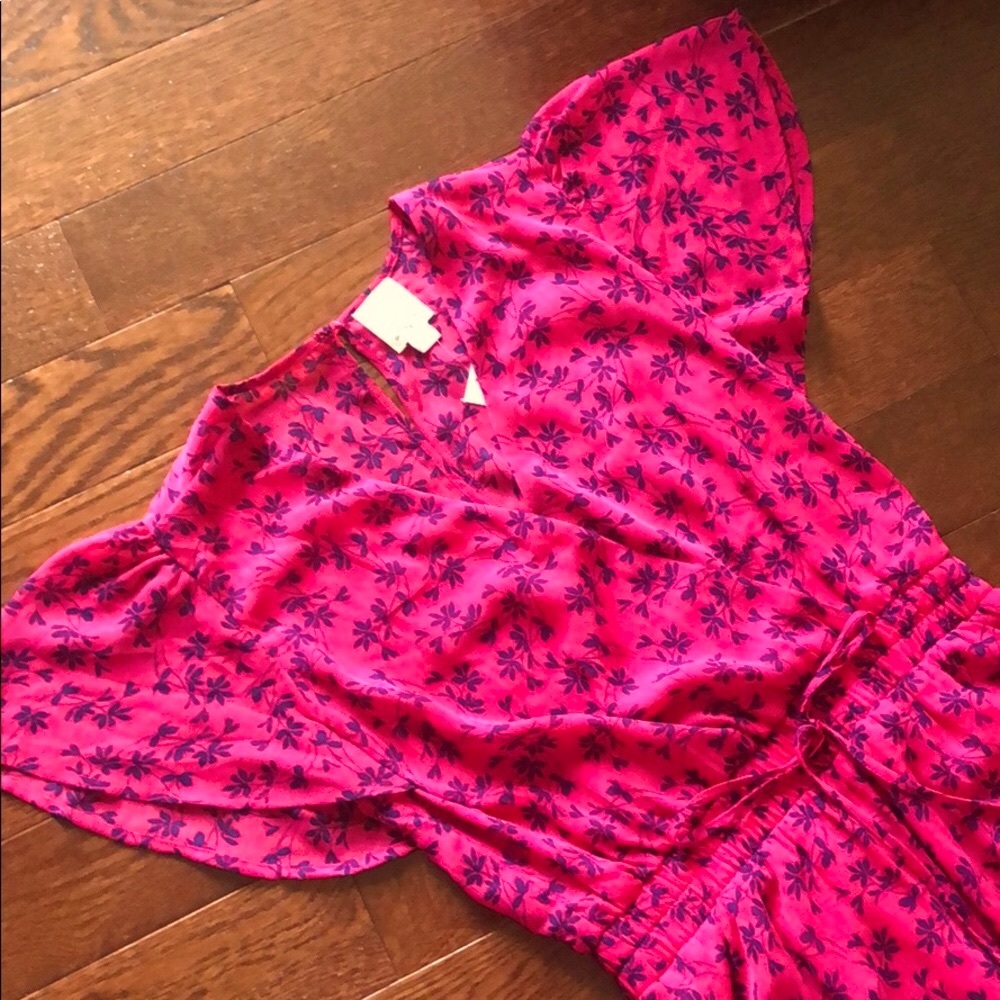 Magenta and navy floral dress